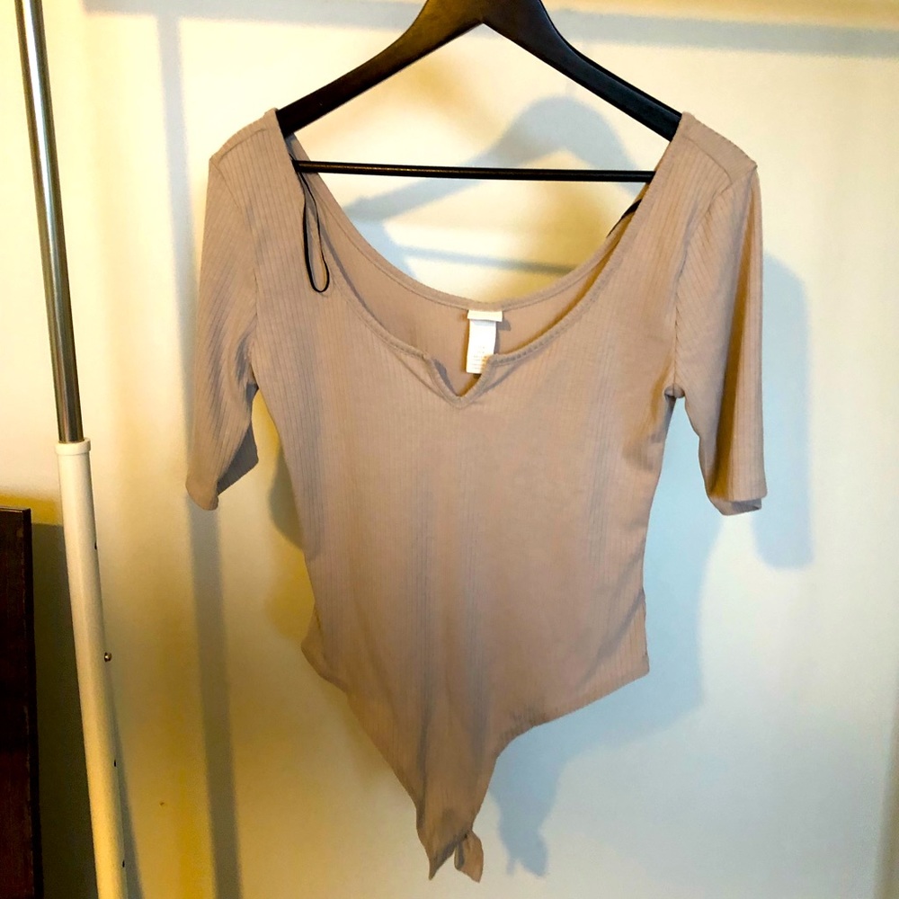 H&M taupe bodysuit